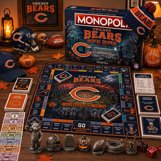 Premium NFL CHI Halloween Monopoly Collector’s Edition Board Game V2