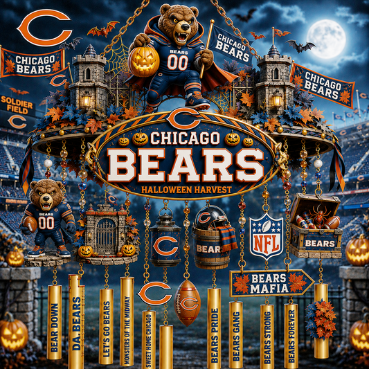 Premium NFL CHI Halloween Wind Chime