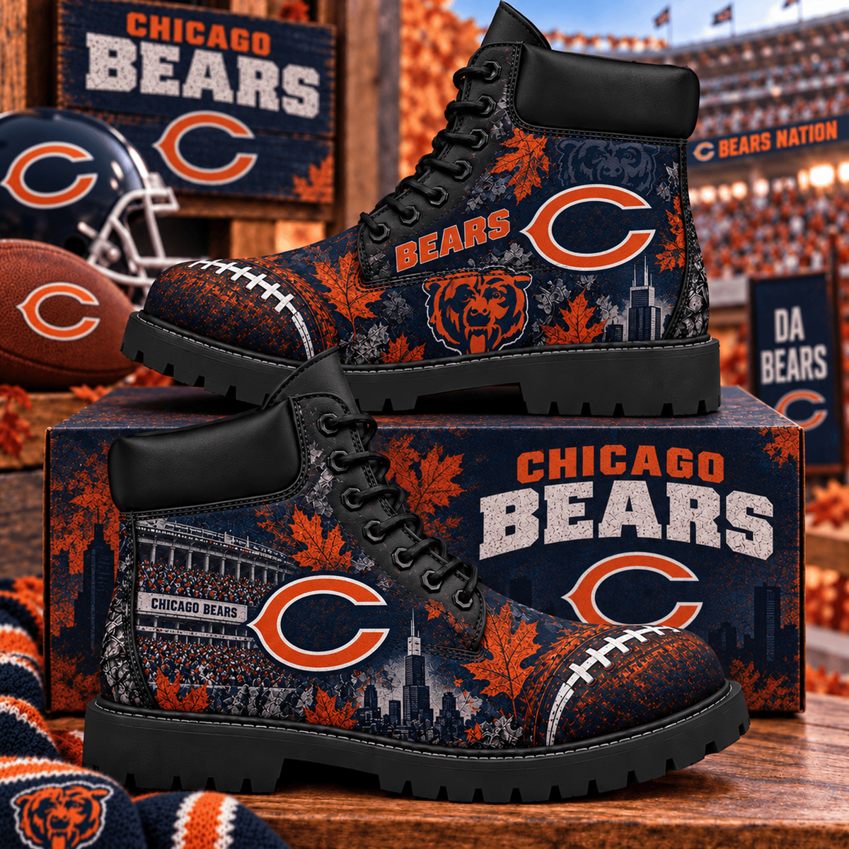 Premium NFL CHI Heritage Skyline Boots V4