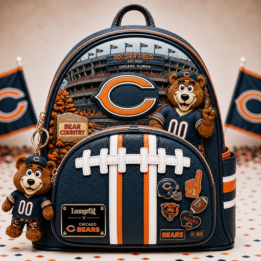 Premium NFL CHI Mascot Football Fan Backpack