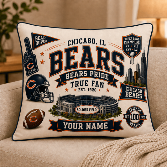 Premium NFL CHI Vintage Pillow