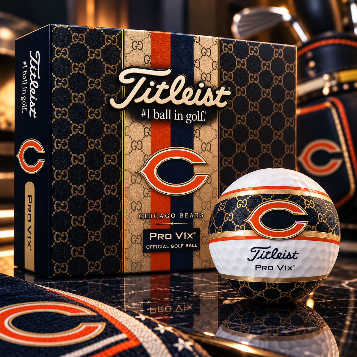 Premium NFL CHI x GC x Titleist Pro V1 Golf Ball Set V3
