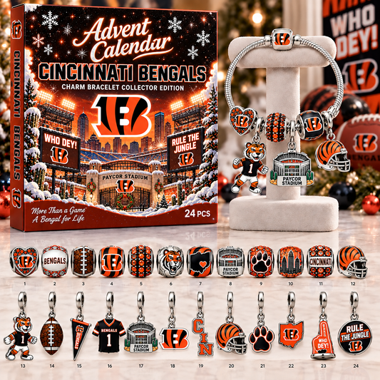 Premium NFL CIN Advent Calendar Charm Bracelet Set V5