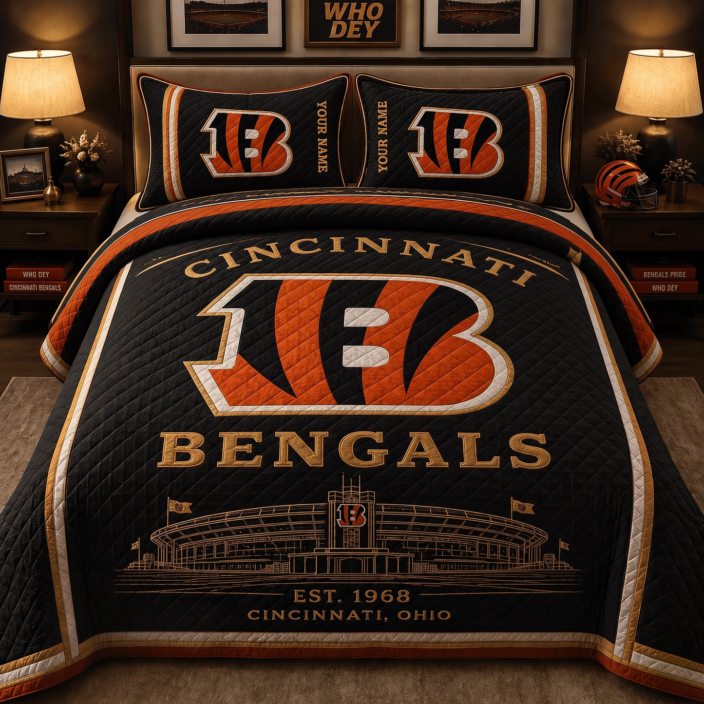 Premium NFL CIN Bedding Sets Luxury