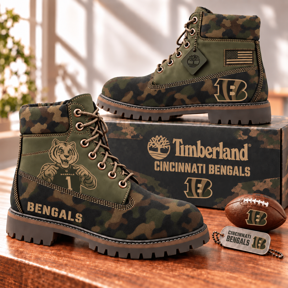 Premium NFL CIN Camo Boots V3