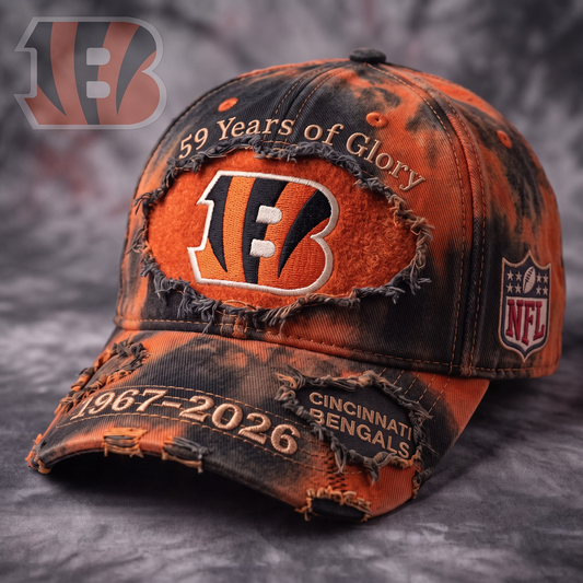 Premium NFL CIN Glory Vintage Distressed Embroidered Cap