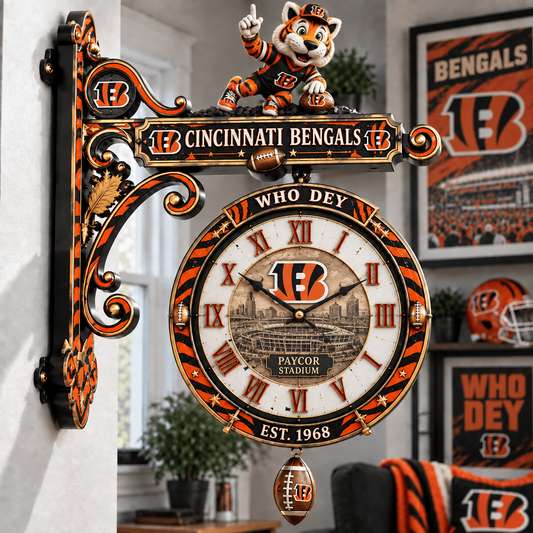 Premium NFL CIN Illuminating Collector Wall Clock