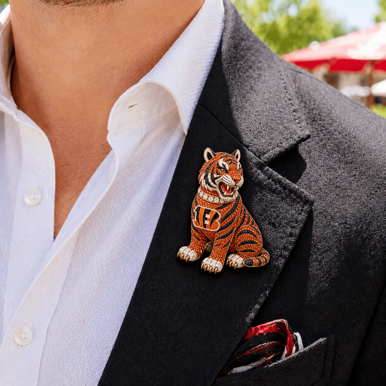 Premium NFL CIN Luxury Sculptural Brooch