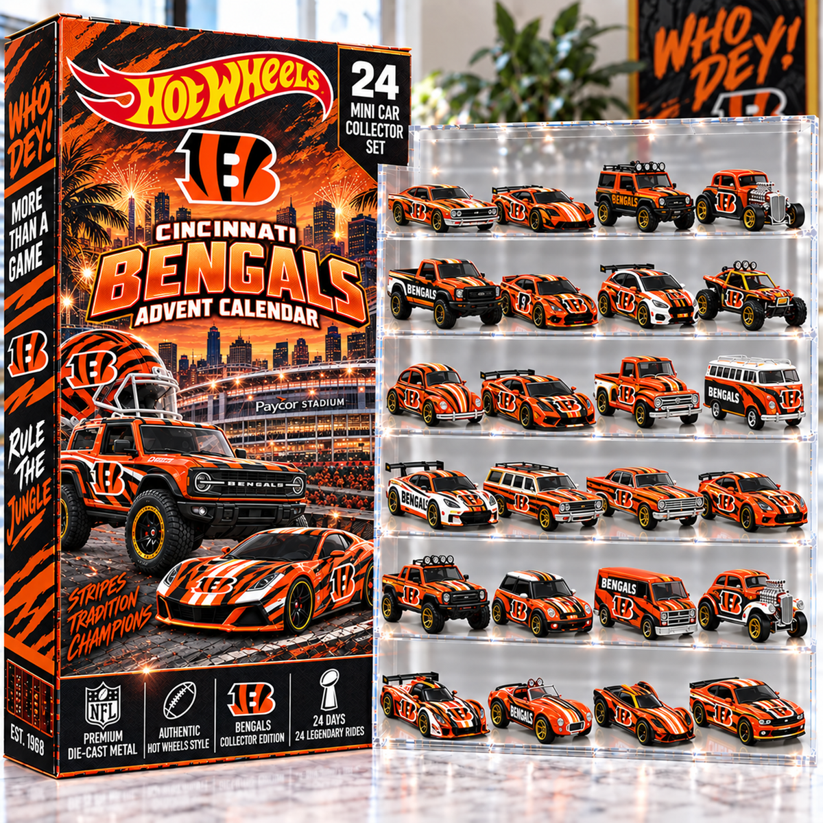 Premium NFL CIN Mini Car Advent Calendar V4