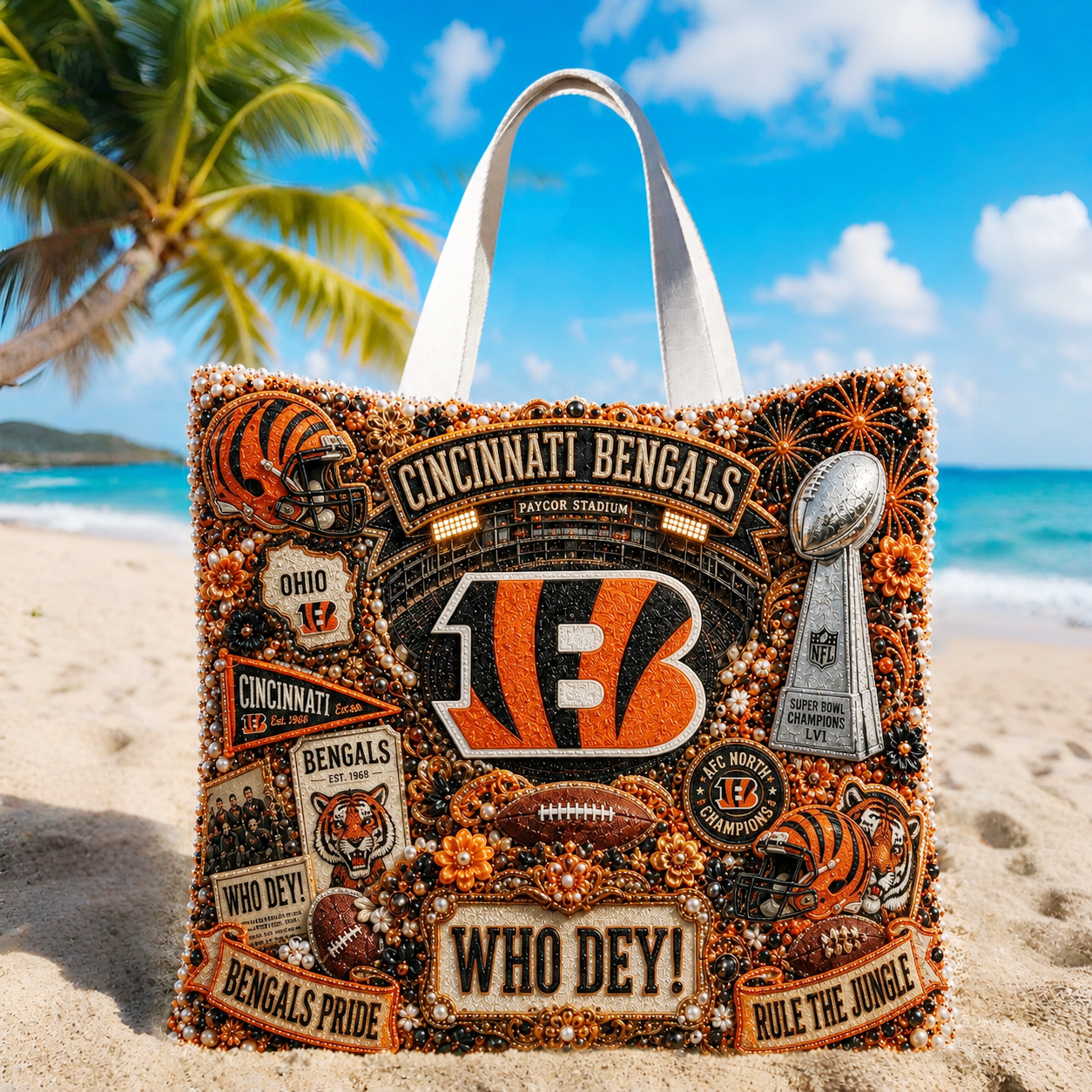 Premium NFL CIN Summer Vibes Tote Bag