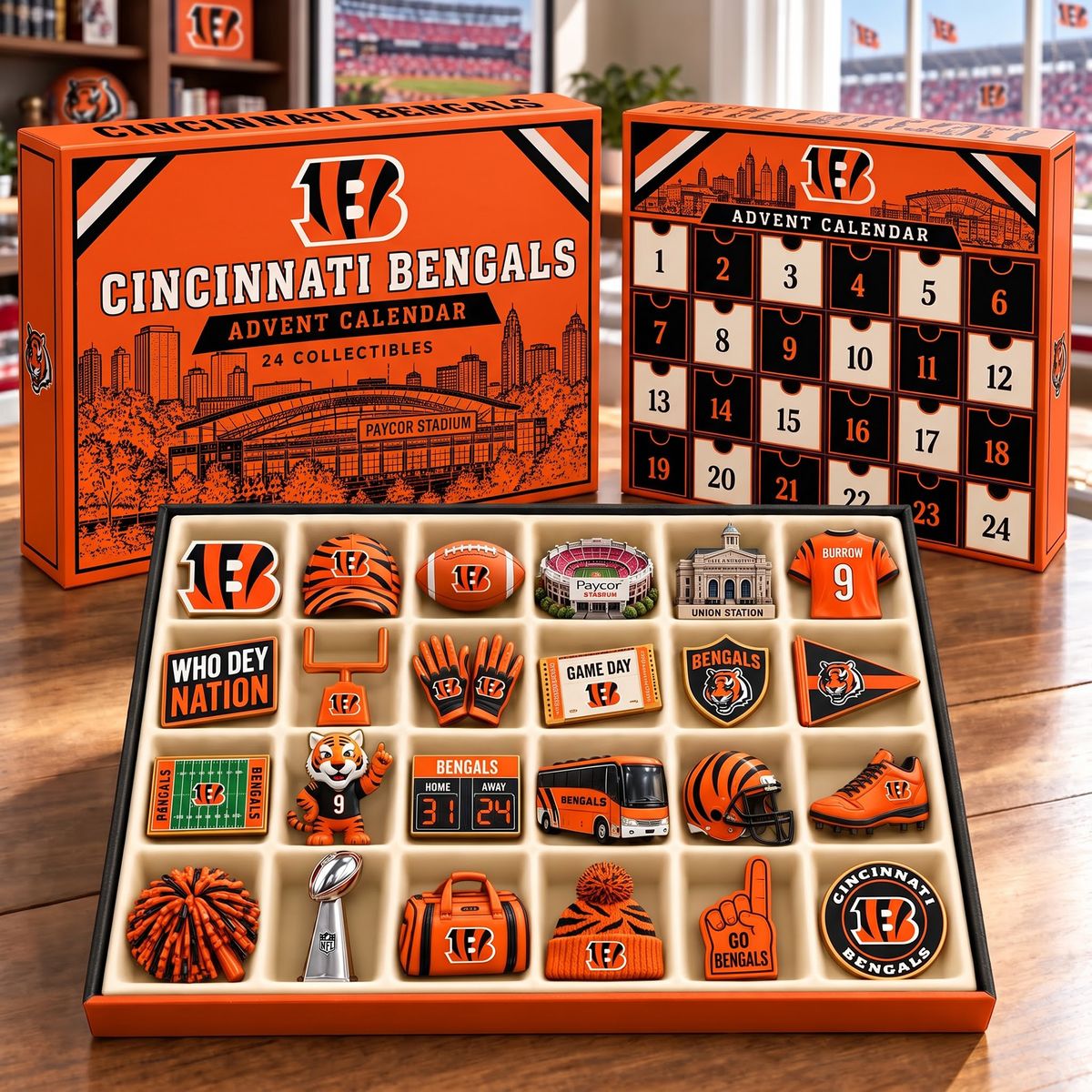Premium NFL CIN Team Spirit 24-Piece Advent Calendar V3