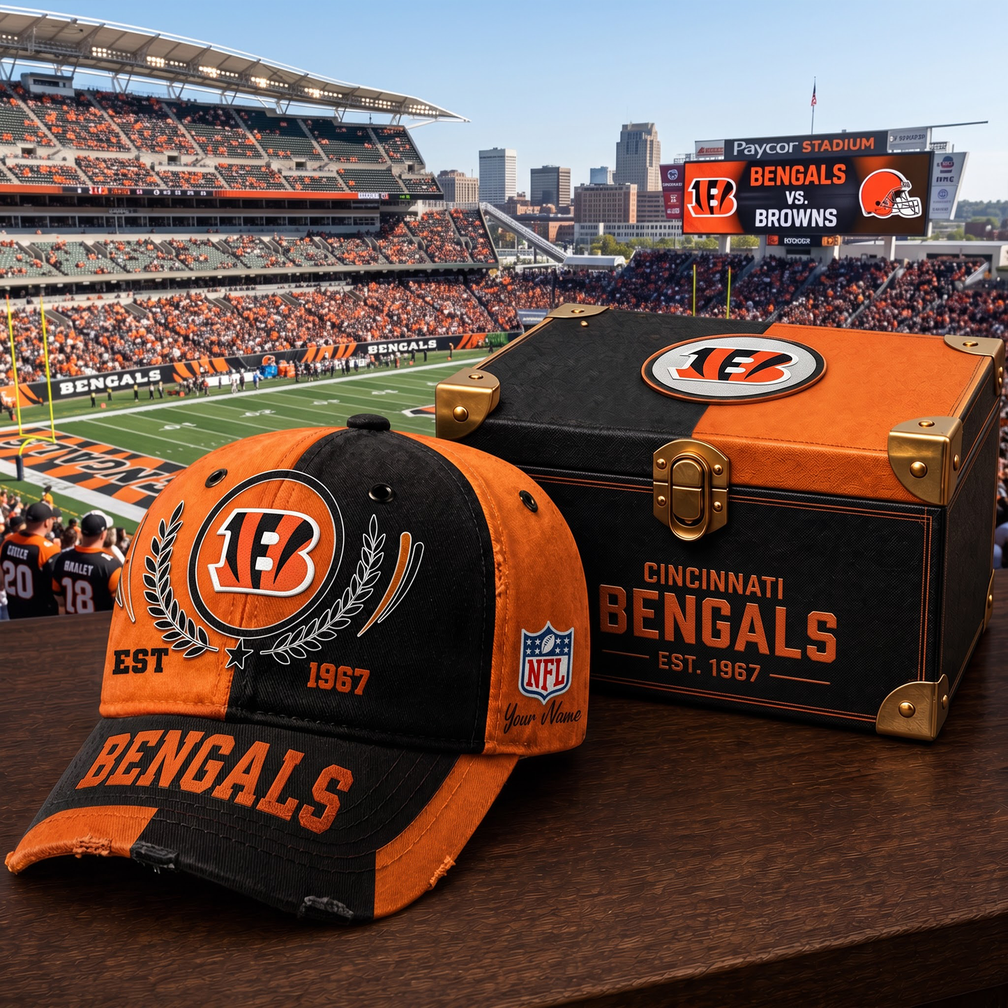 Premium NFL CIN Vintage Heritage Distressed Cap V2