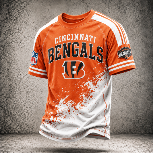 Premium NFL CIN Vintage Paint Splatter Performance T-Shirt