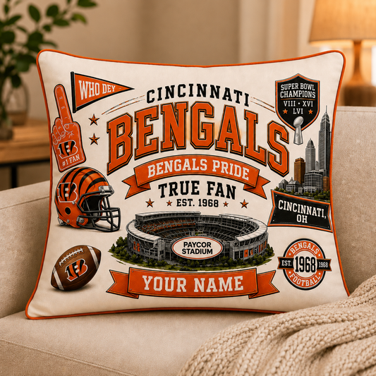 Premium NFL CIN Vintage Pillow