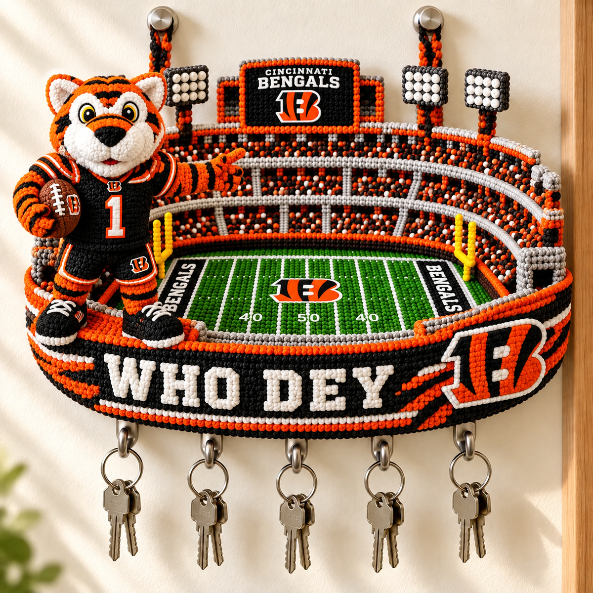 Premium NFL CIN Wall Mounted Key Holder