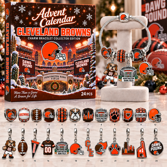 Premium NFL CLE Advent Calendar Charm Bracelet Set V5