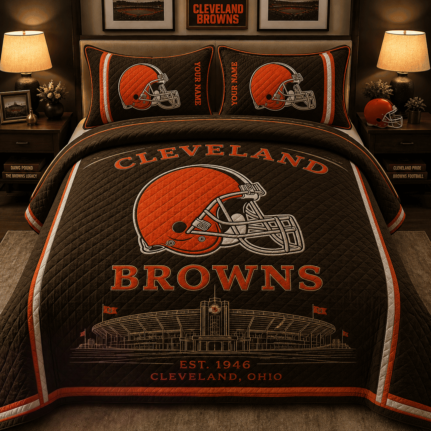 Premium NFL CLE Bedding Sets Luxury