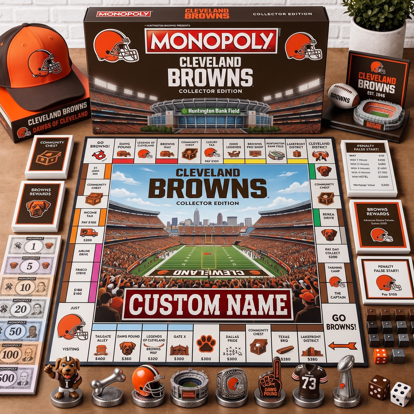 Premium NFL CLE Collector’s Edition Board Game Custom name