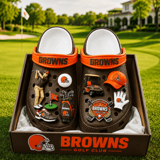 Premium NFL CLE Golf Club Charm Clogs