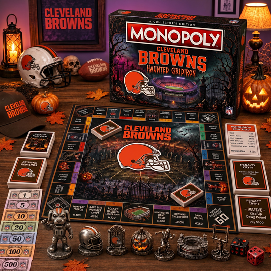 Premium NFL CLE Halloween Monopoly Collector’s Edition Board Game V2