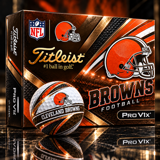 Premium NFL CLE x Titleist Pro V1 Team Spirit Golf Balls Set V2