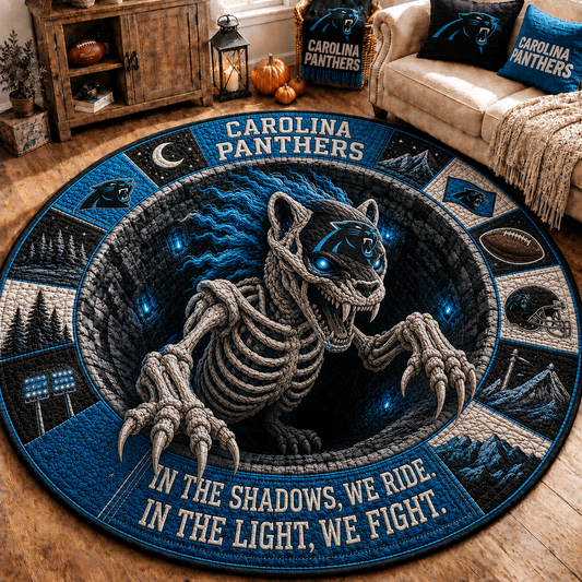 Premium NFL CP Haunted Gridiron Skeleton Quilted Round Mat