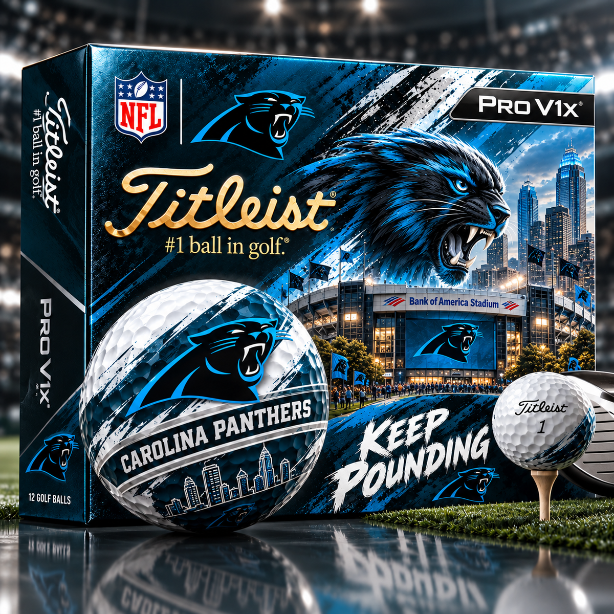 Premium NFL CP x Titleist Pro V1 Skyline & Stadium Golf Balls Set