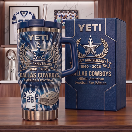 Premium NFL DAL Anniversary Flame Heritage Handle Tumbler