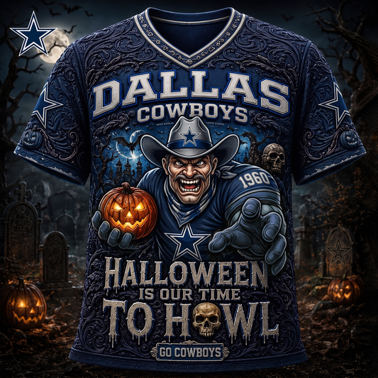 Premium NFL DAL Haunted Howl Halloween Mascot T-shirt