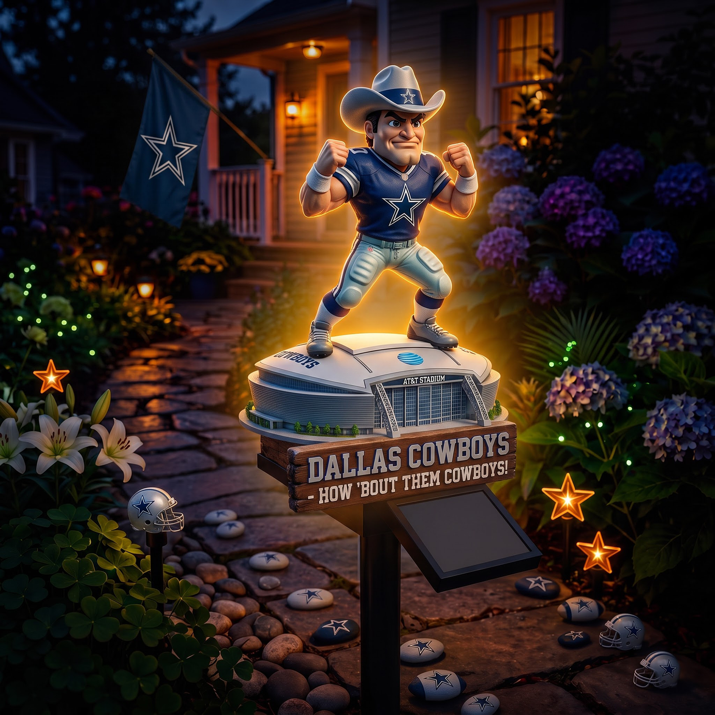 Premium NFL DAL Mascot Stadium LumiGarden Solar Lights