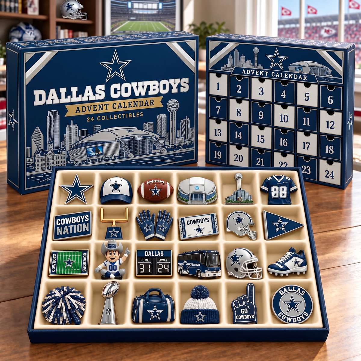Premium NFL DAL Team Spirit 24-Piece Advent Calendar V3