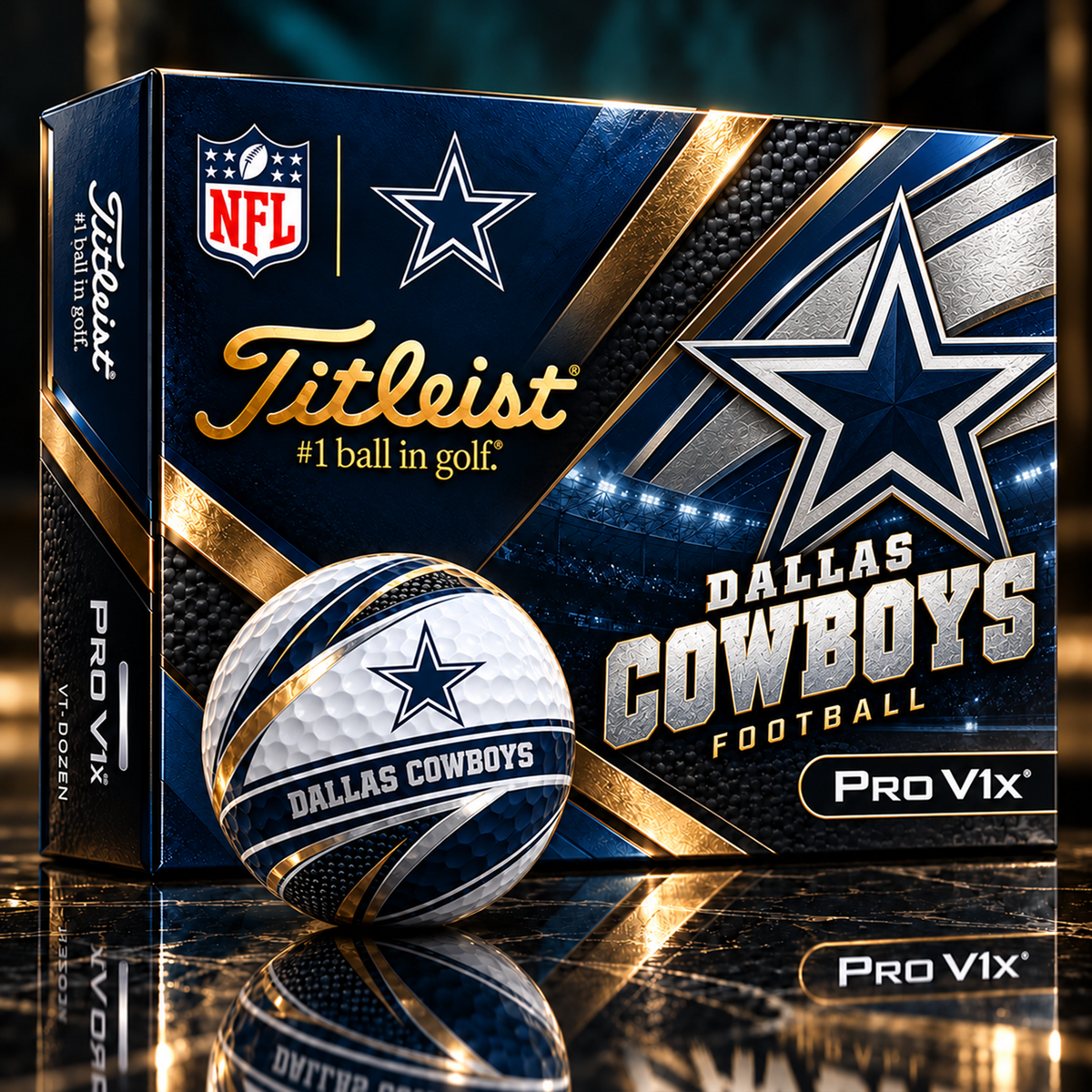 Premium NFL DAL x Titleist Pro V1 Team Spirit Golf Balls Set V2