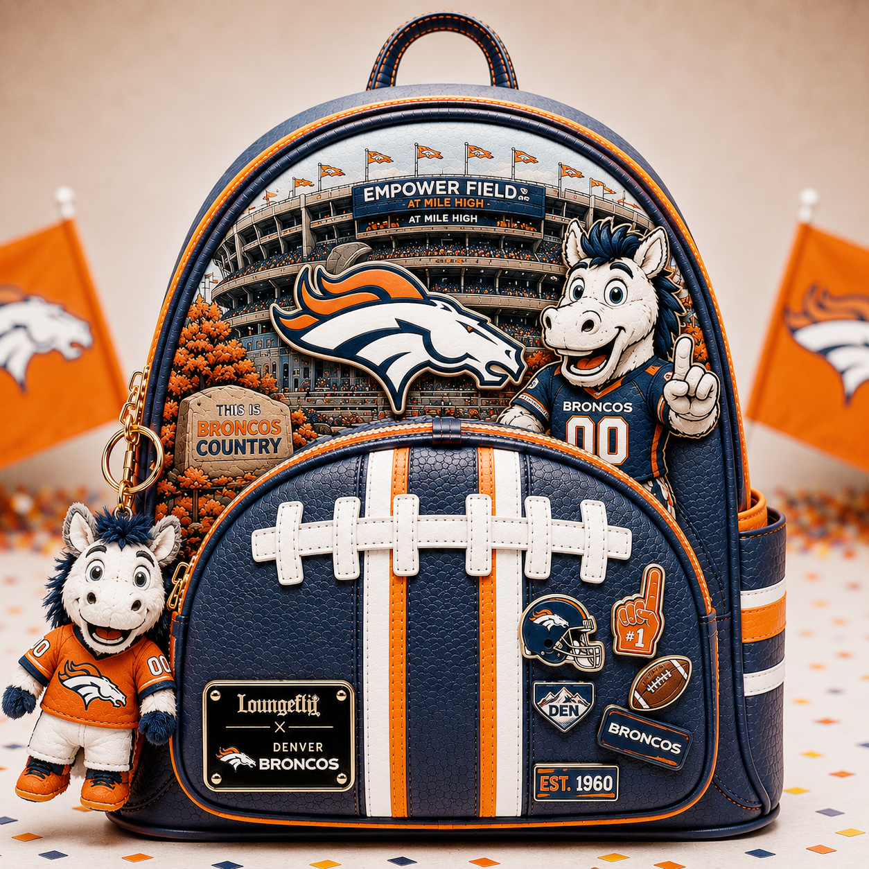Premium NFL DB Mascot Football Fan Backpack