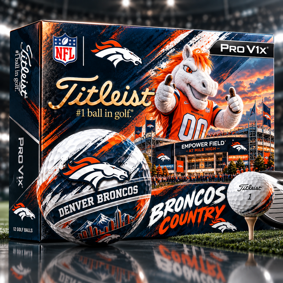 Premium NFL DB x Titleist Pro V1 Skyline & Stadium Golf Balls Set