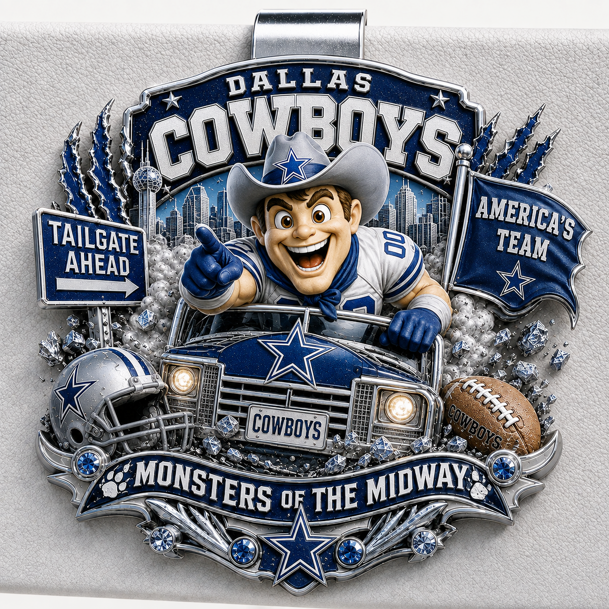 Premium NFL DC Mascot Tailgate 3D Car Visor Clip