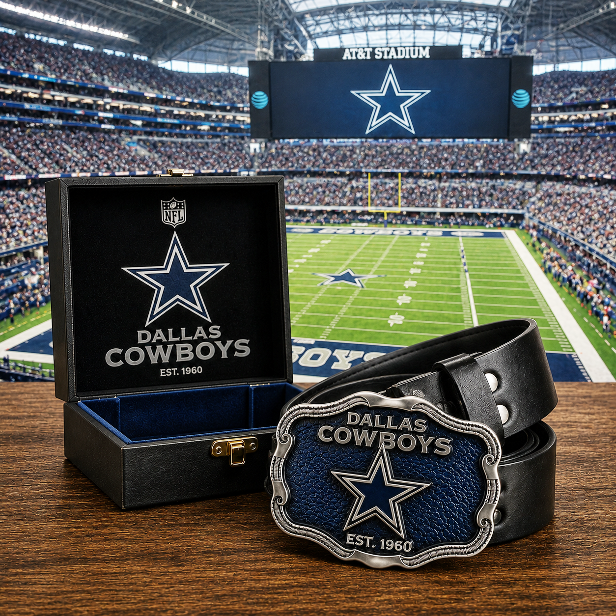 Premium NFL DC Vintage Heritage Leather Belt