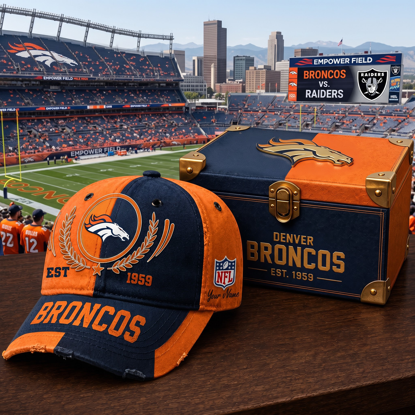 Premium NFL DEN Vintage Heritage Distressed Cap V2