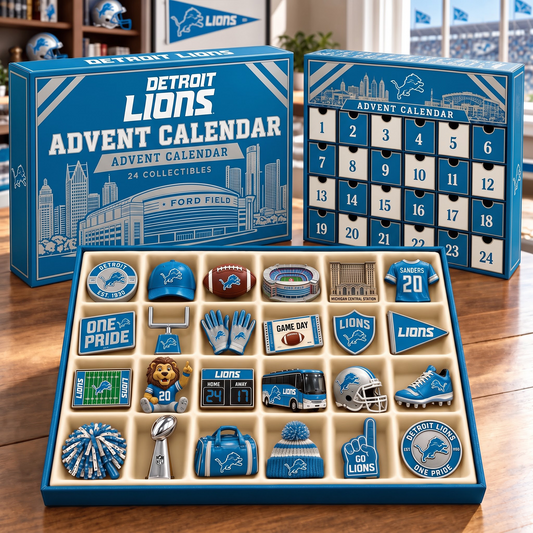 Premium NFL DET Team Spirit 24-Piece Advent Calendar V3