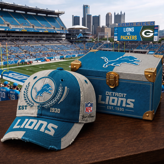 Premium NFL DET Vintage Heritage Distressed Cap V2