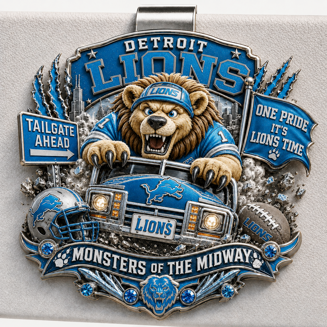 Premium NFL DL Mascot Tailgate 3D Car Visor Clip