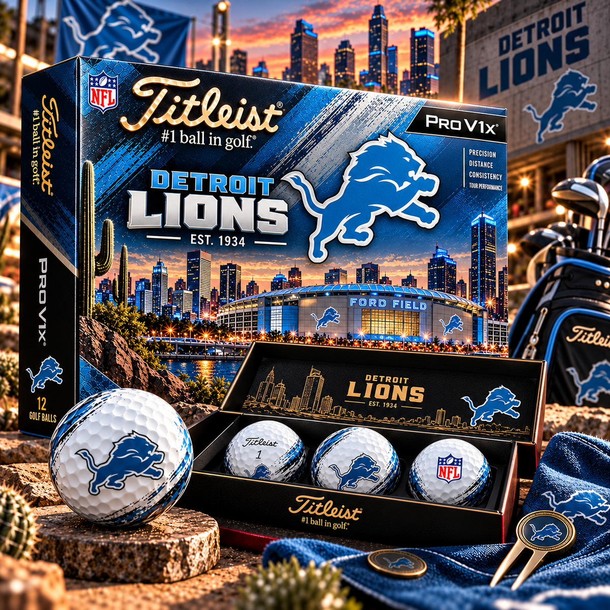 Premium NFL DL x Titleist Pro V1 Herritage Golf Ball Set V4