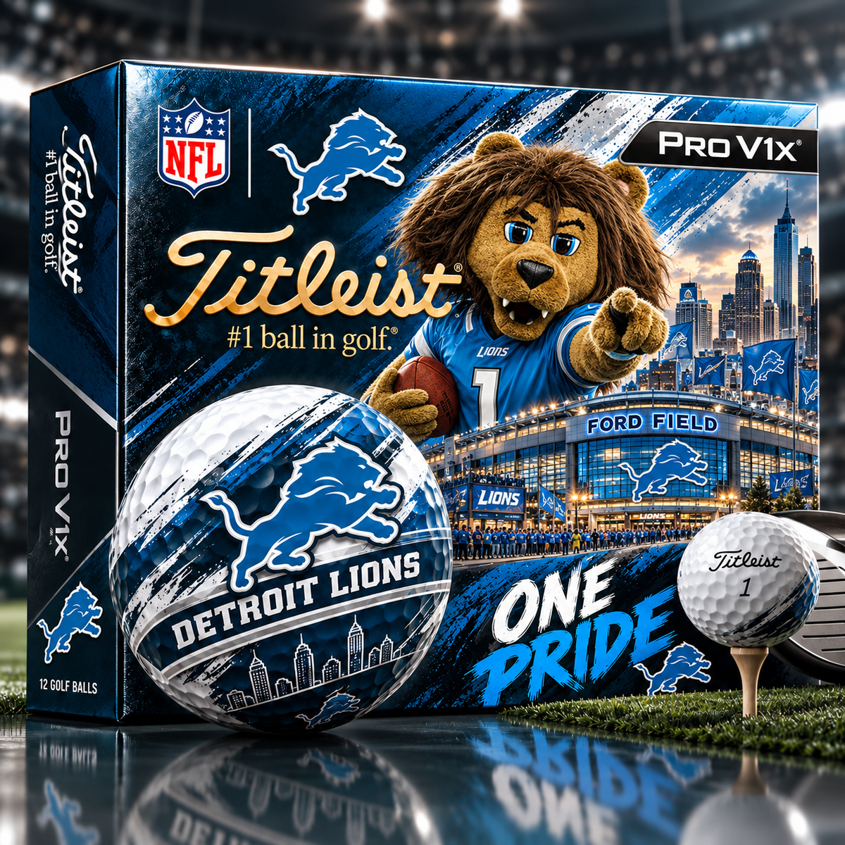 Premium NFL DL x Titleist Pro V1 Skyline & Stadium Golf Balls Set