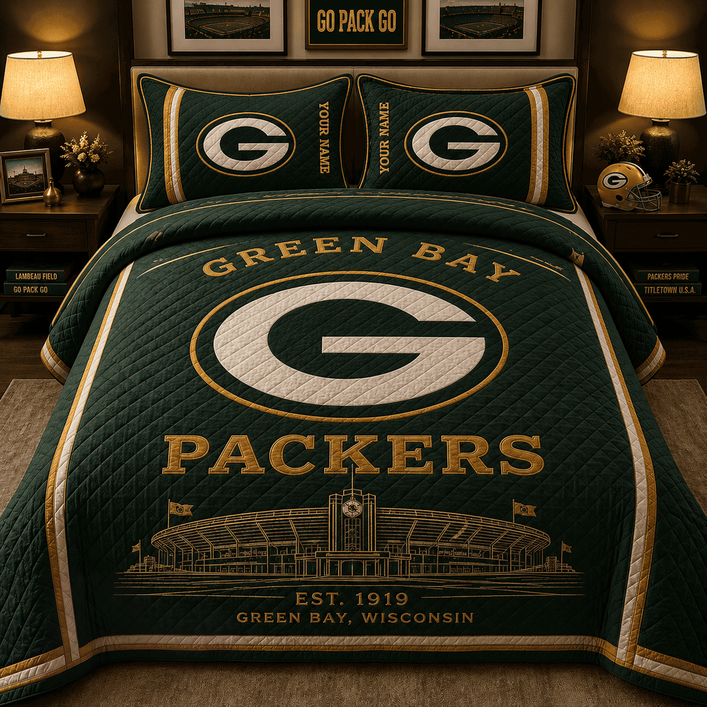 Premium NFL GB Bedding Sets Luxury