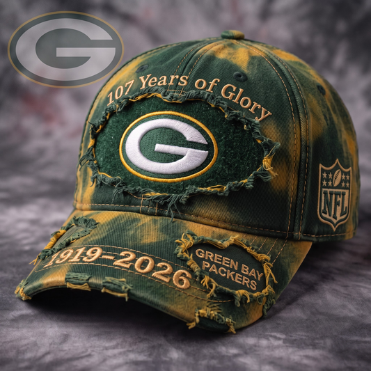Premium NFL GB Glory Vintage Distressed Embroidered Cap