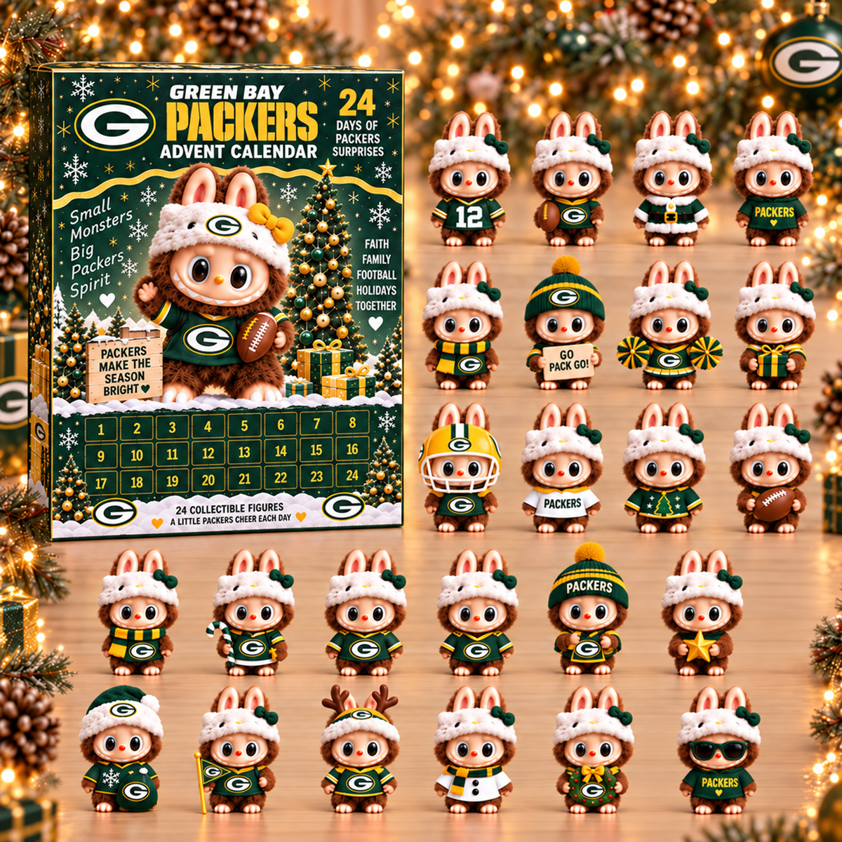 Premium NFL GB x Labubu Christmas Avent Calendar V7