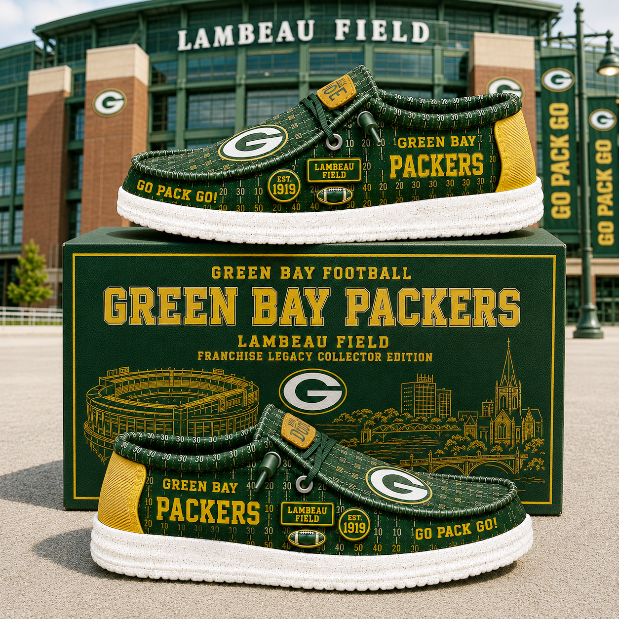Premium NFL GBP Heritage Loafer Shoes