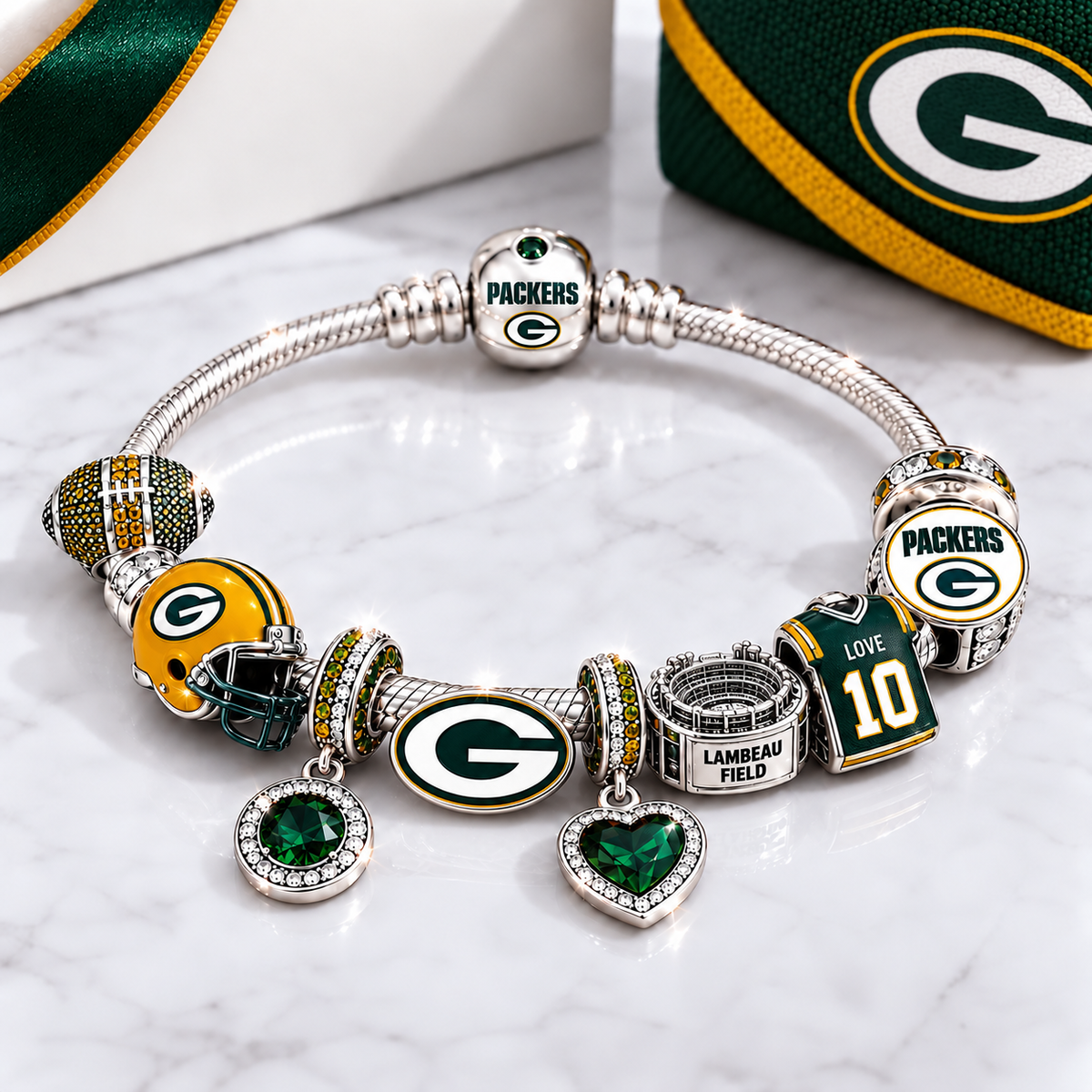 Premium NFL GBP Team Spirit Charm Bracelet V8