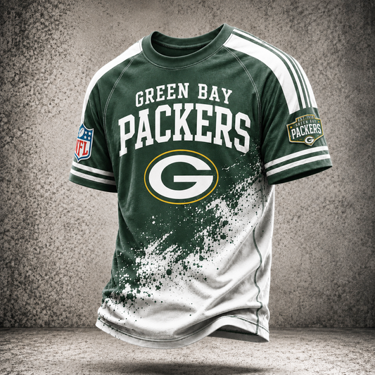 Premium NFL GBP Vintage Paint Splatter Performance T-Shirt
