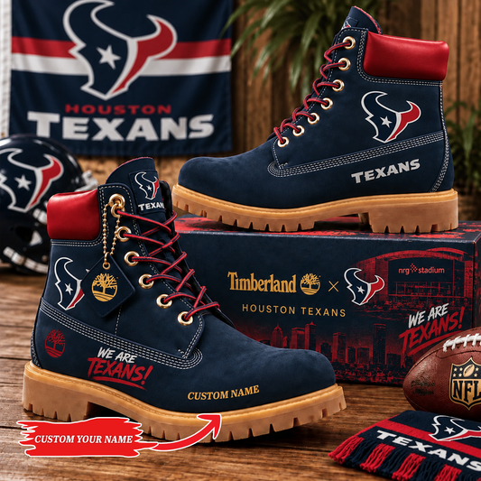 Premium NFL HOU Heritage Boots  Custom Name