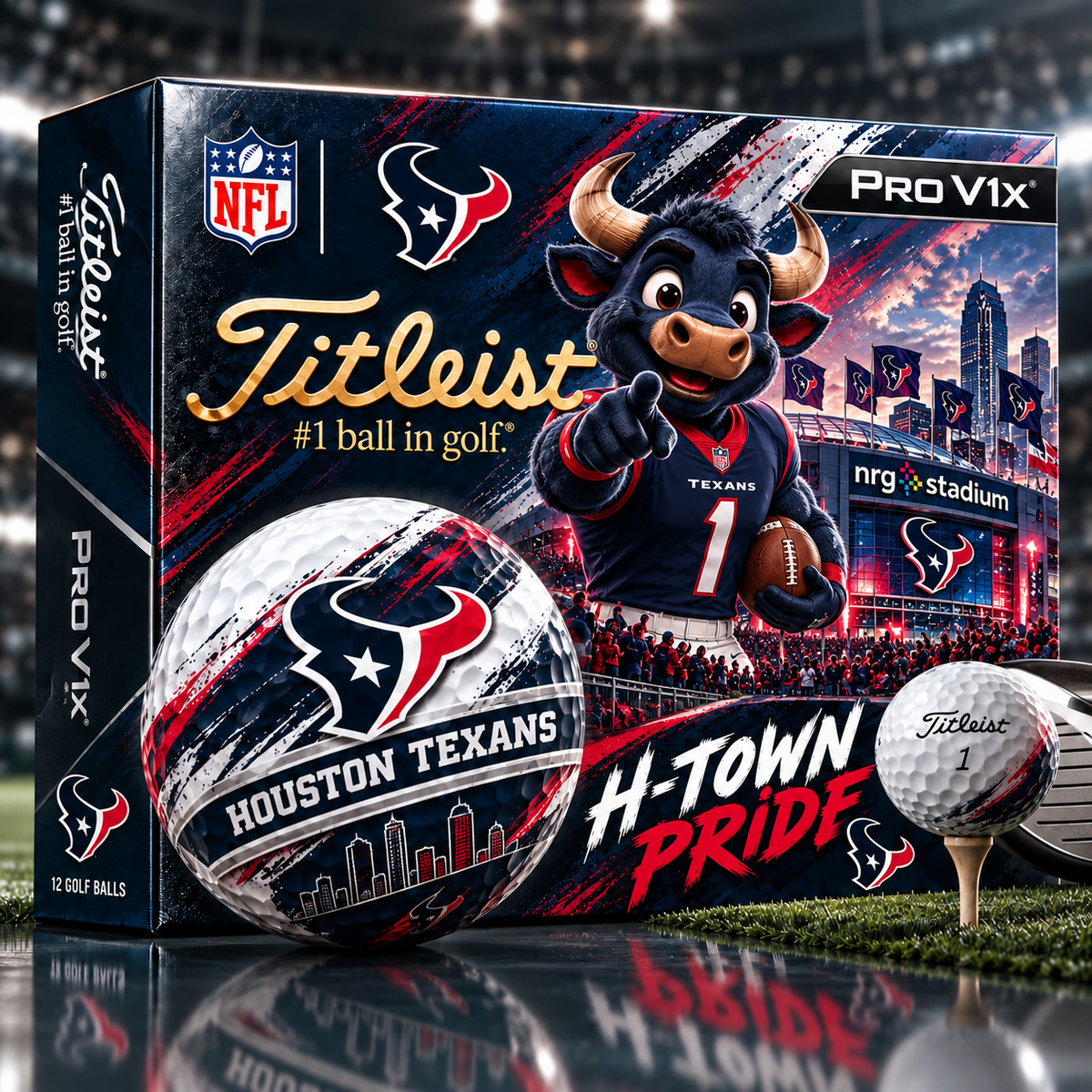 Premium NFL HT x Titleist Pro V1 Skyline & Stadium Golf Balls Set